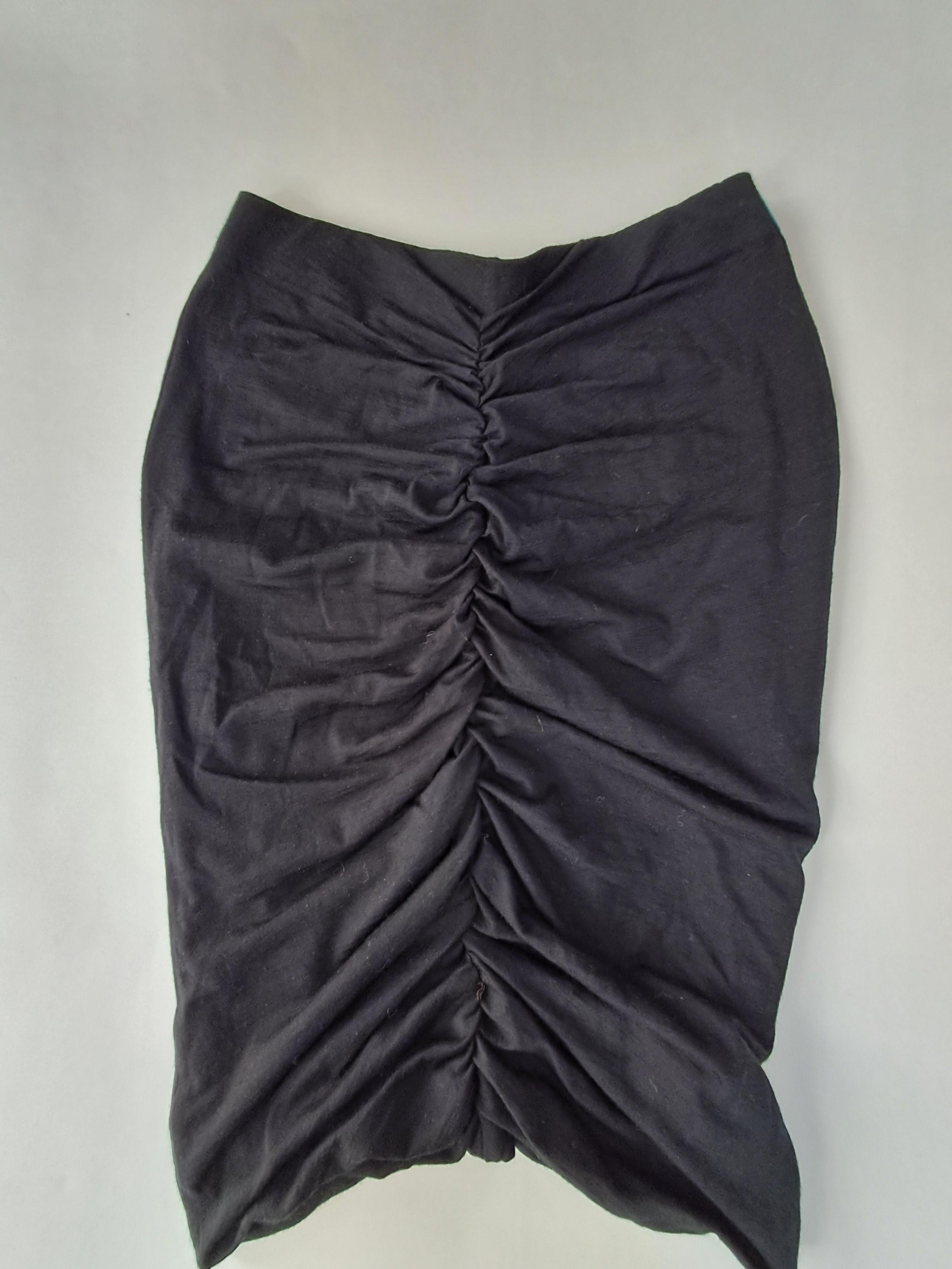 spódnica marszczona, czarna, rozmiar S, 100% merino