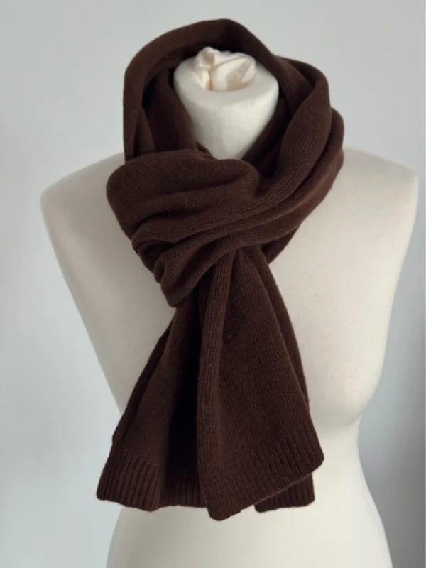 Lucky Handmade szalik Merino & cashmere brązowy